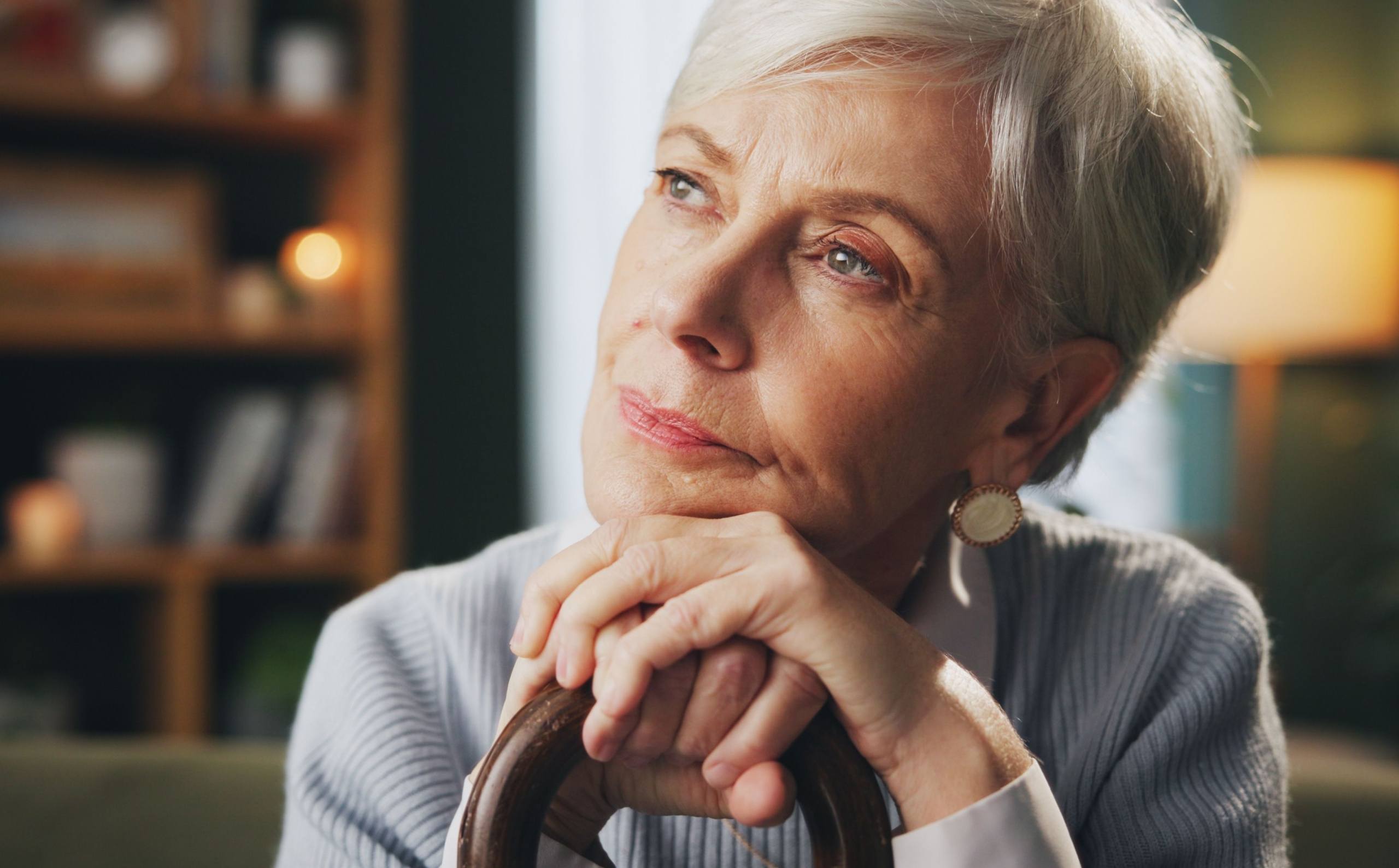 woman looking into the distance